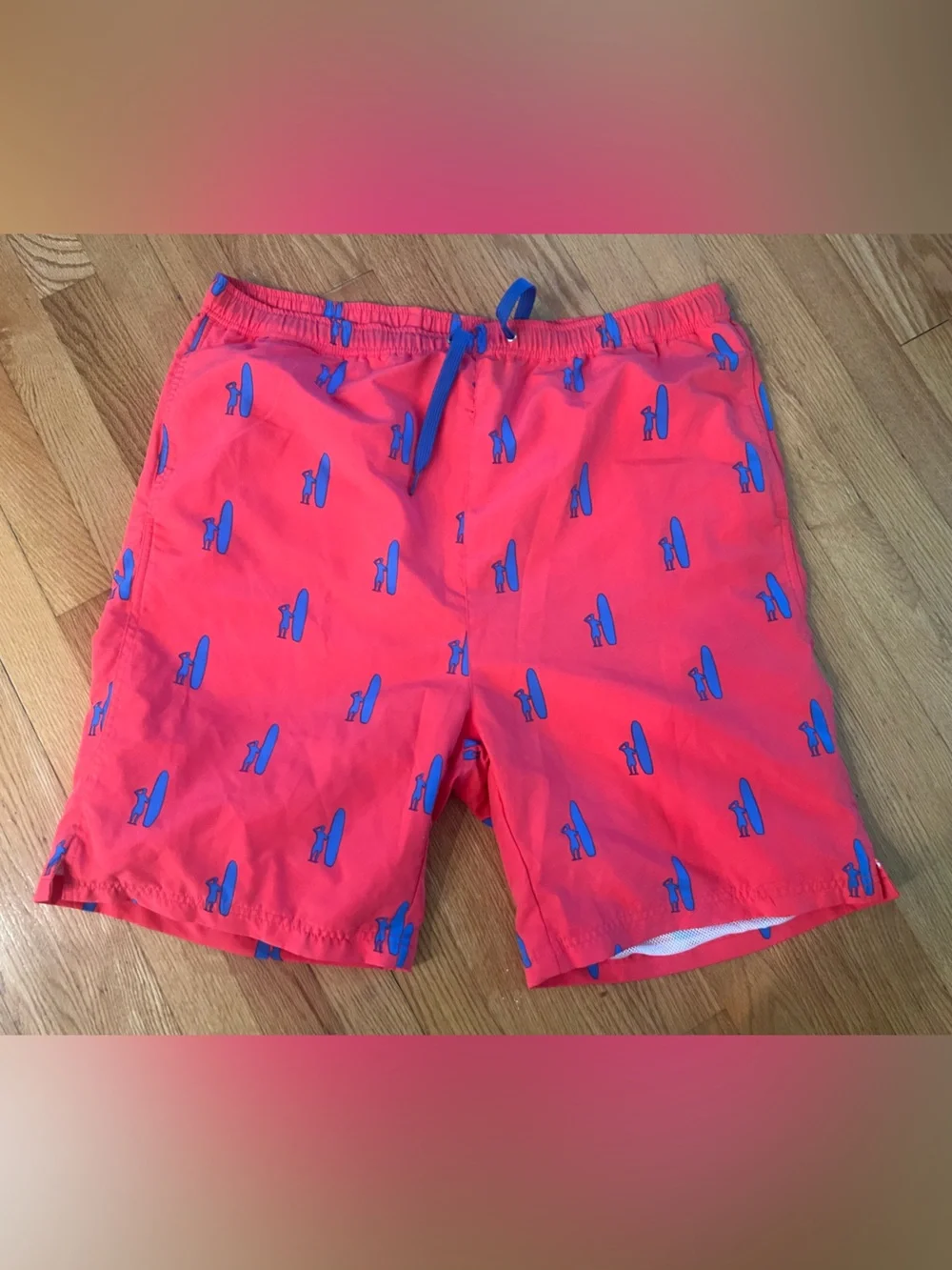 Johnnie O Lined Swim Trunks Regular Fit Surf Graphic Size L Board Shorts